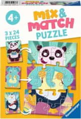 Puzzle Mix&Match: Smešne živali 3x24 kosov