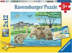 Ravensburger Puzzle Živalski mladiči 2x12 kosov