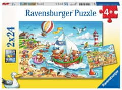 Ravensburger Počitnice ob morju sestavljanka 2x24 kosov