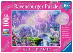 Ravensburger Puzzle z bleščicami Kraljestvo enorogov XXL 100 kosov