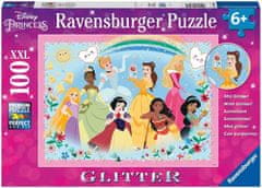 Ravensburger Disneyjeve princese z bleščicami Puzzle: močne, lepe in neverjetno drzne XXL 100 kosov