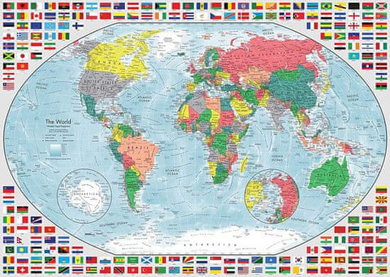 Ravensburger Puzzle Barvni zemljevid sveta 1000 kosov