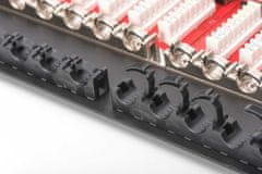 Digitus CAT 6 Patch Panel, zaščiten, 24 RJ45 priključkov s pokrovčkom, 8P8C, LSA, 0,5U, za montažo v 19" omaro, bl