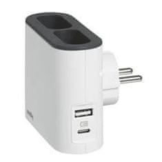 LEGRAND Polnilni adapter Revolution 2x2P/USB A+C, belo-siv