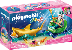 Playmobil PLAYMOBIL Magic 70097 Kralj morij s kočijo morskega psa