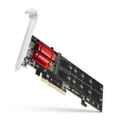 AXAGON PCEM2-ND, krmilnik PCI-Express x8 za povezavo do dveh SSD M.2 NVMe z računalnikom