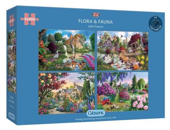 Gibsons Puzzle Flora &amp; Fauna 4x500 kosov