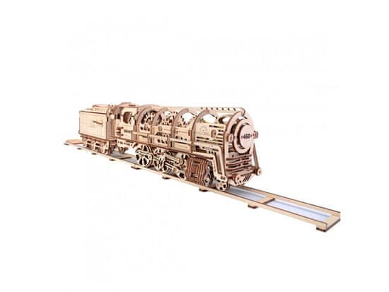 UGEARS 3D lesena mehanska sestavljanka Parna lokomotiva 4-6-0 s tendrom