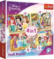 Trefl Disneyjeve princese Puzzle: Srečen dan 4v1 (35,48,54,70 kosov)