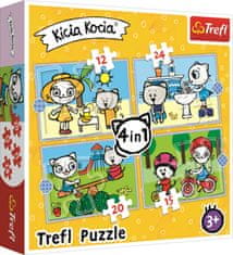 Trefl Puzzle Kicia Kocia: Dan mačke 4v1 (12,15,20,24 kosov)