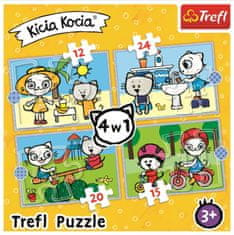 Trefl Puzzle Kicia Kocia: Dan mačke 4v1 (12,15,20,24 kosov)