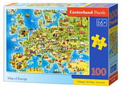 Castorland Puzzle Zemljevid Evrope 100 kosov