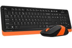 A4Tech FG1010 FSTYLER komplet brezžična tipkovnica + miška, vodoodporna, oranžna