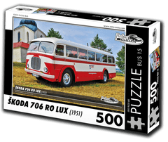 RETRO-AUTA Puzzle BUS št. 15 Škoda 706 RO LUX (1951) 500 kosov