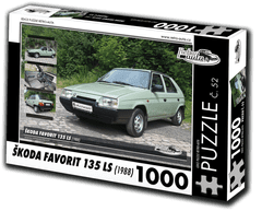 RETRO-AUTA Puzzle št. 52 Škoda Favorit 135 LS (1988) 1000 kosov