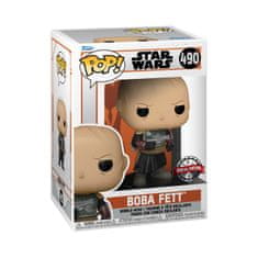 Funko POP Star Wars The Mandalorian - Boba Fett brez čelade (ekskluzivna posebna izdaja)