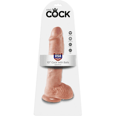 King Cock Realistični kralj penisa Dildo 10in. s kroglicami