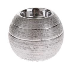 Keramični svečnik - srebrn 8,5 cm