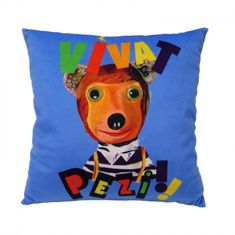 Kasperl &amp; Pezi: Vzglavnik 30x30 cm - Vivat Pezi / modra