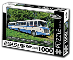 RETRO-AUTA Puzzle BUS št. 14 Škoda 706 RTO KAR (1968) 1000 kosov