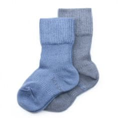 KipKep Otroške nogavice Stay-on-Socks 12-18m 2 para Denim Blue