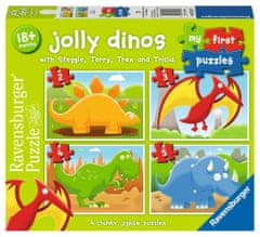 Ravensburger Moja prva sestavljanka Happy Dinosaurs 4v1 (2,3,4,5 kosov)