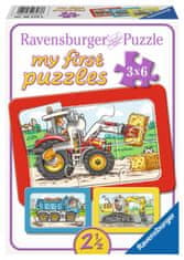 Ravensburger Moja prva sestavljanka Gradbeni stroji 3x6 kosov