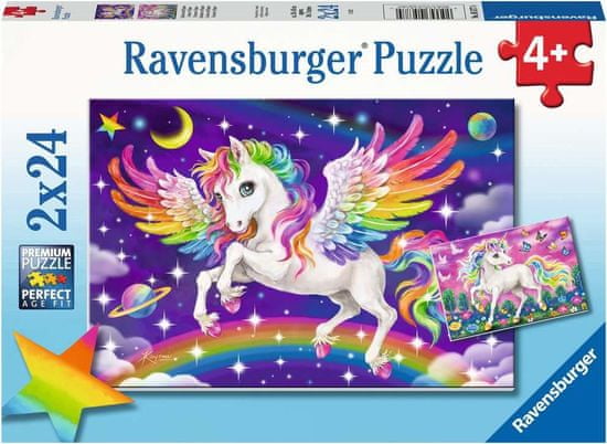 Ravensburger Enorog in pegaz Puzzle 2x24 kosov