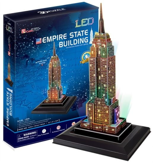 CubicFun Osvetljena 3D sestavljanka Empire State Building 38 kosov