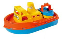 Androni Ladja s sireno in majhnim čolnom - dolžina 39 cm, rdeča paluba