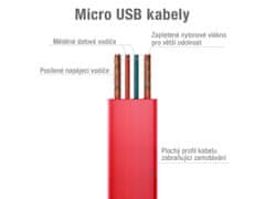 Avacom MIC-40R Kabel USB do Micro USB, 40 cm, rdeč