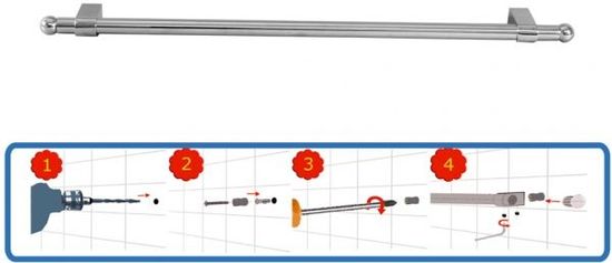 Artex Kovinska obešalna palica 60 cm + 6 kljukic