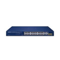 Planet GSW-2824P PoE stikalo, 26x 1Gb + 2x SFP 1Gb, VLAN, način razširitve 10Mb-250m, 802.3at, 802.3az, 250W PoE Budget