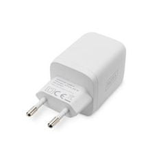 Digitus Miniaturni polnilec USB-C, 2 vhoda, 65W, 2x USB-C, 45W+20W, bel.