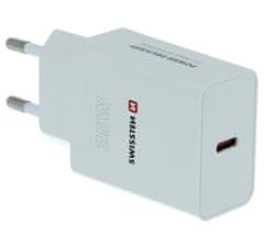 SWISSTEN Power Delivery 25 W napajalnik za iPhone in Samsung (ECO Pack), bel