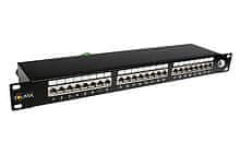 Solarix 19" Patch panel 24 x RJ45 CAT6 STP črn 1U