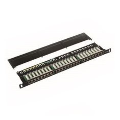 DATACOM Patch panel 19" STP 24 portov CAT5E LSA 1U BK (3x8p) / VL