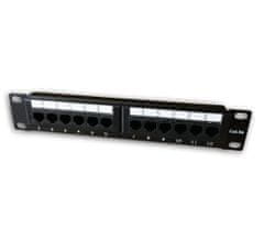 DATACOM Patch panel 10" UTP 12 portov CAT5E DUAL 1U BK