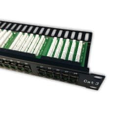 DATACOM Patch panel ISDN 50p.1U Integrirana BLACK, 19"