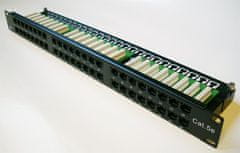 DATACOM Patch panel 19" UTP 48 portov CAT5E LSA 1U BK (6x8p)