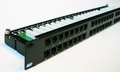 DATACOM Patch panel 19" UTP 48 portov CAT5E LSA 1U BK (6x8p)