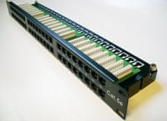 DATACOM Patch panel 19" UTP 48 portov CAT5E LSA 1U BK (6x8p)