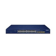 Planet GS-4210-24T4S Stikalo L2, 24x1Gb, 4x1Gb SFP, QoS, brez ventilatorja, 2x power-in