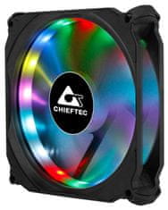 Chieftec Komplet ventilatorjev Tornado / 3x 120 mm ventilator / RGB LED / RGB krmilnik / Daljinski upravljalnik / izjemno tihi 16 dBa