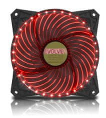 Evolveo ventilator 120mm, LED 33 točk, rdeč