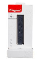 LEGRAND Stojalo Revolution s prenapetostno zaščito 4x2P+T, kabel 2 m, belo-sivo