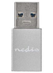 Nedis PROFIGOLD Adapter USB-A/USB 3.2 Gen 1/ vtič USB-A - vtičnica USB-C/ aluminij/ srebrna/ škatla