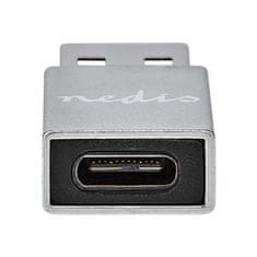 Nedis PROFIGOLD Adapter USB-A/USB 3.2 Gen 1/ vtič USB-A - vtičnica USB-C/ aluminij/ srebrna/ škatla