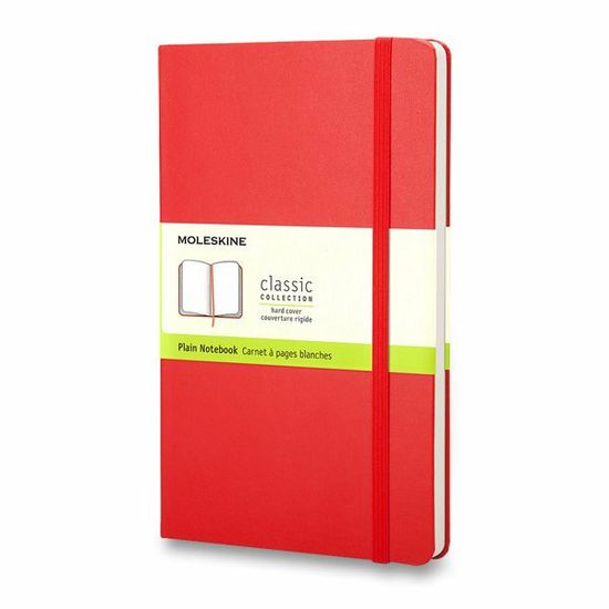 Moleskine Beležnica - trde platnice L, prozorna, rdeča