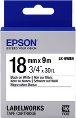 Epson kartuša z nalepkami Standard LK-5WBN črno-bela 18 mm (9 m)